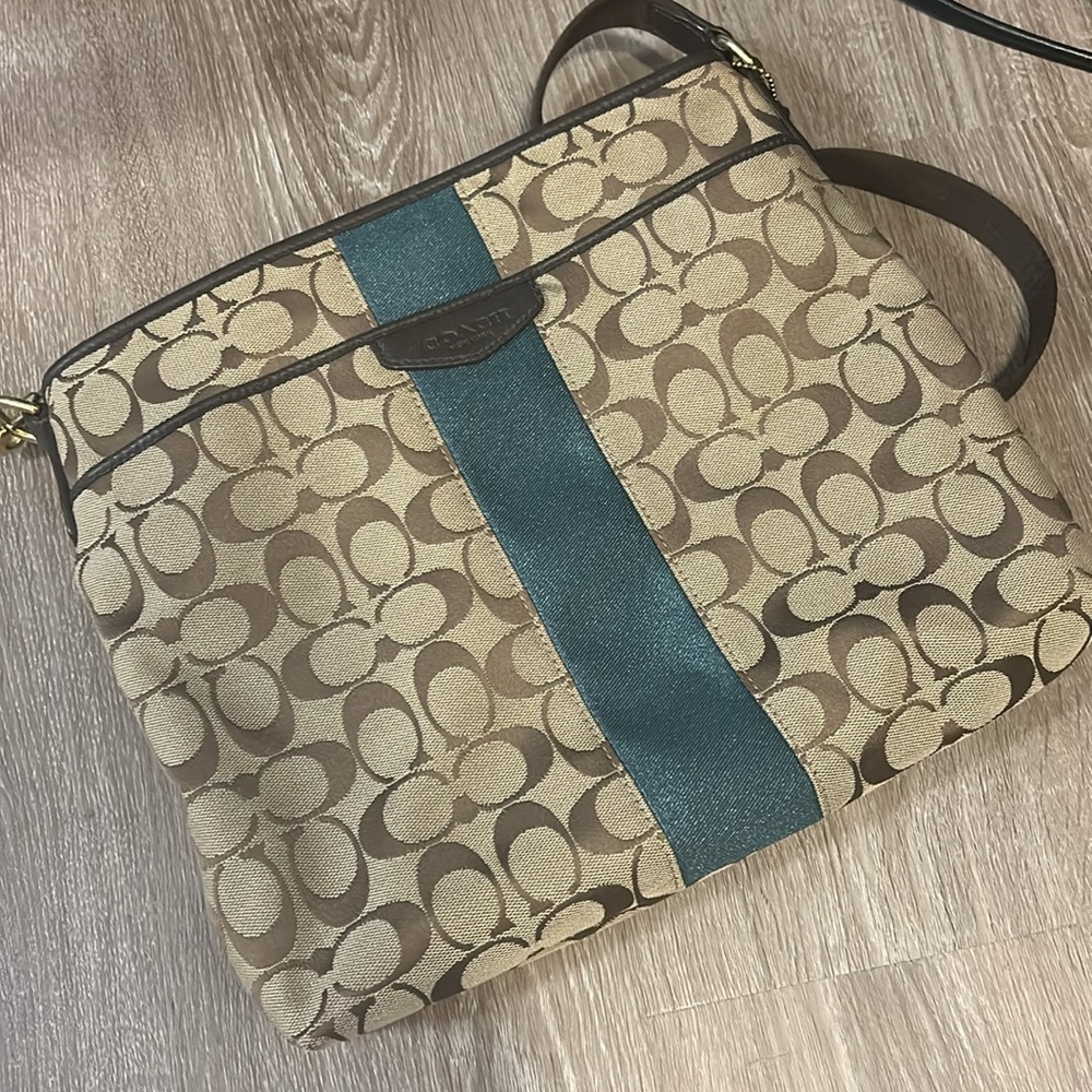 Coach Signature Stripe Crossbody Bag